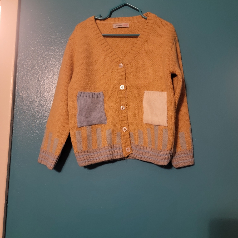 Kids 3t Dr.boys Cozy Yellow Cardigan with Pockets